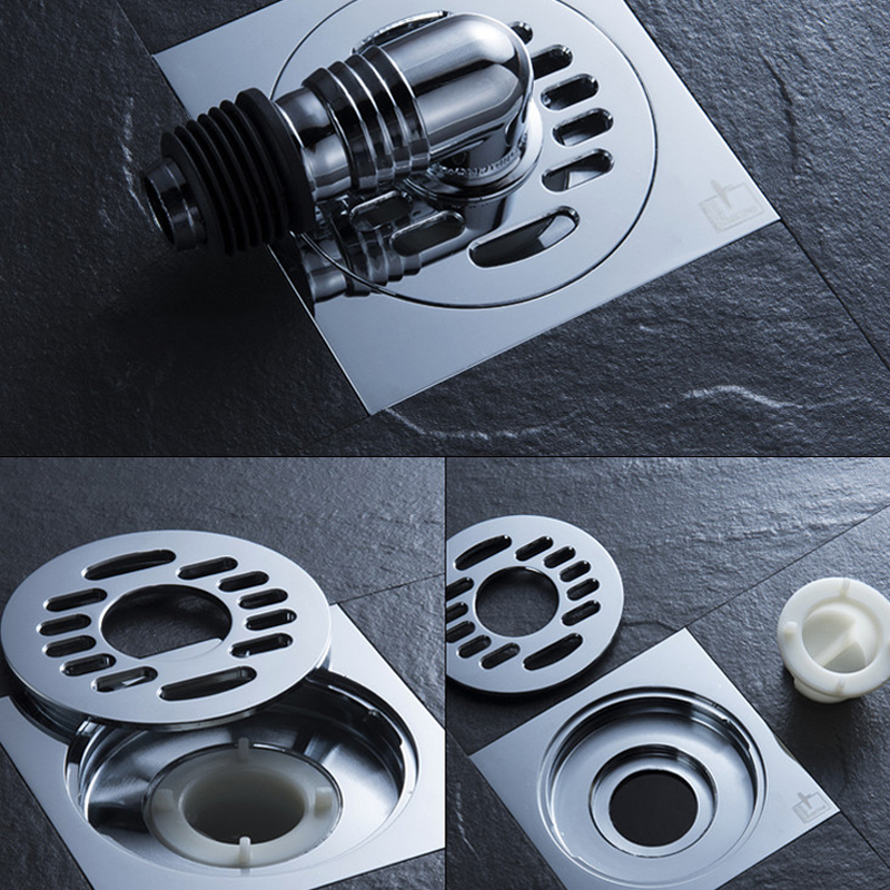 潜水艇全铜地漏洗衣机地漏两用厨房卫生间阳台三通下水道防溢水地漏送