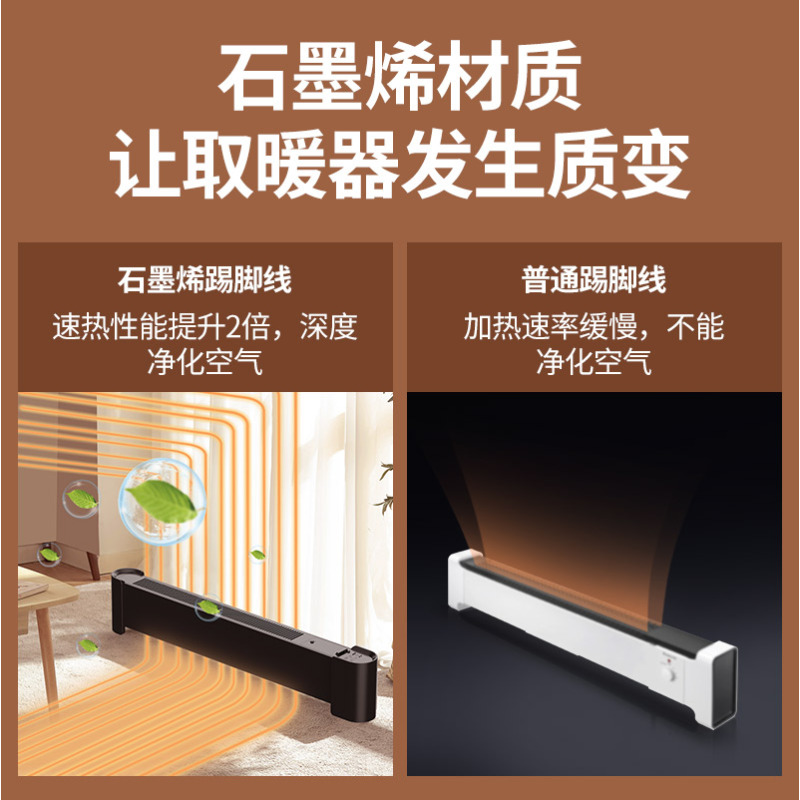志高(CHIGO)踢脚线取暖器ZNL-22T16Y石墨烯暖气取暖器家用电暖器暖风机速热烤火大面积速热节能