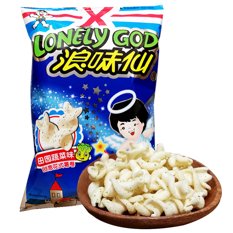 旺旺浪味仙田园蔬菜味创意花式薯卷马铃薯卷薯片休闲零食品袋装70g高清大图