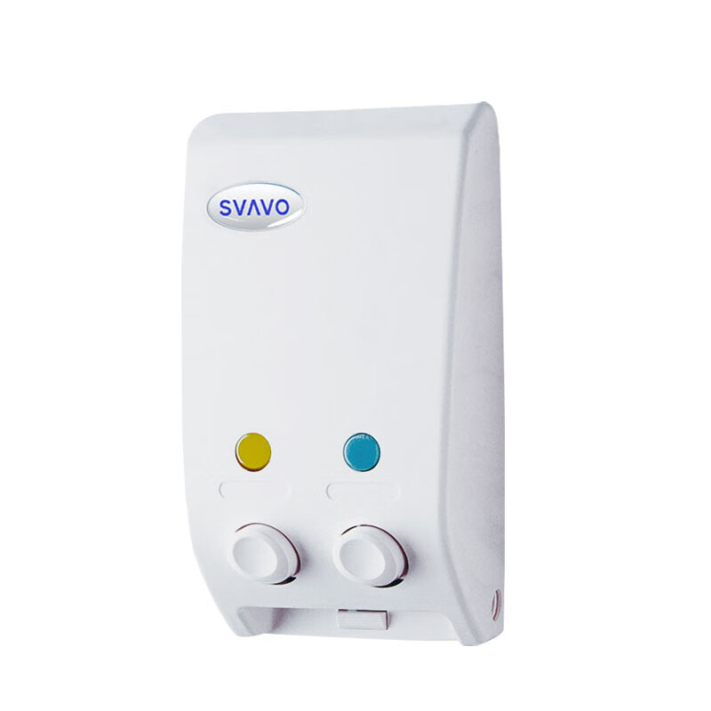 瑞沃(SVAVO)手动皂液器免打孔卫生间洗手液盒 酒店宾馆壁挂式浴室洗发沐浴露 V102 双格皂液盒单位:个高清大图