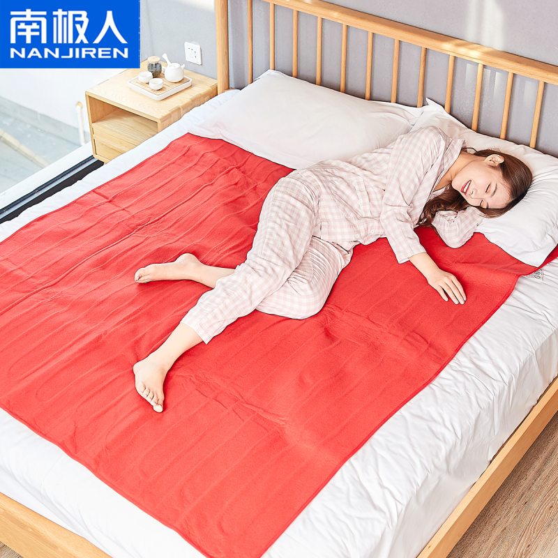南极人(Nanjiren)电热毯(1.8*1.5米)薄绒中国红智能控温自动断电除螨电热垫 学生宿舍家用安全防水