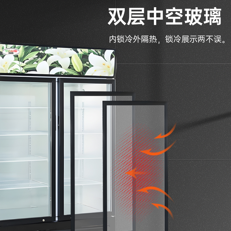 意黛斯 商用大容量果蔬冷藏保鲜柜蔬菜水果立式冷柜饮料酒水展示柜商用冰箱餐饮超市单位食堂冰柜YDS-DBQ-688SZ高清大图