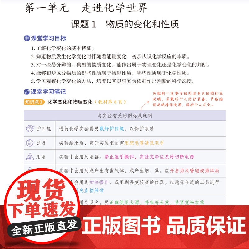 2025新版 九年级上册化学课堂笔记人教版 初三同步课本书教材全解9九上化学随堂笔记预习复习重点解读学霸笔记2026版化高清大图