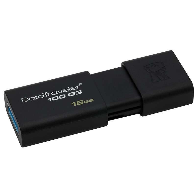 金士顿(Kingston) DT100G3 16GB车载音乐U盘 高速USB3.0电视优盘内含1400+高品质歌曲 黑色
