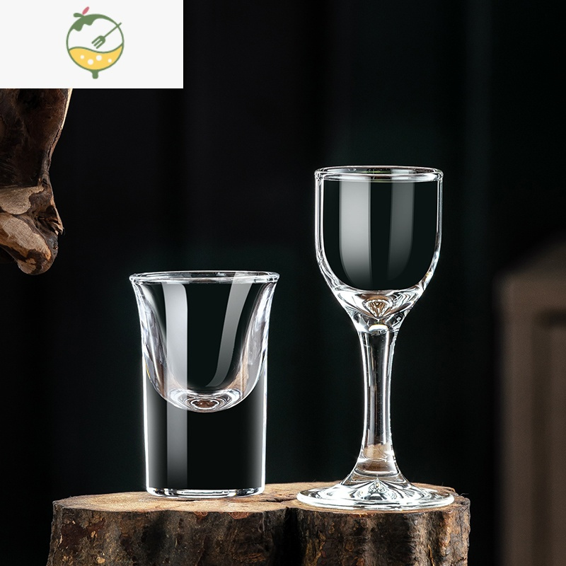 白酒高脚杯小酒杯子弹杯一口杯酒具高脚杯6只描金分酒器6只金色酒架