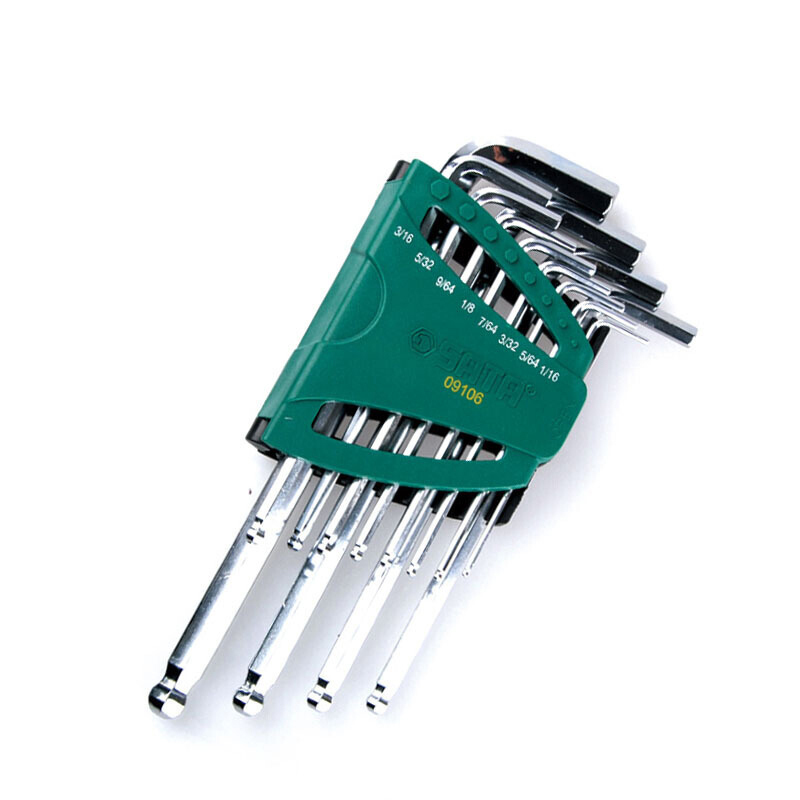 世达(sata) 09106 12件 英制加长球头内六角扳手套装