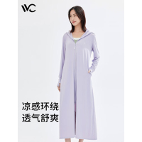 VVC防晒衣服女士夏季长款冰丝凉感防紫外线外套时尚出游披肩 时尚黑