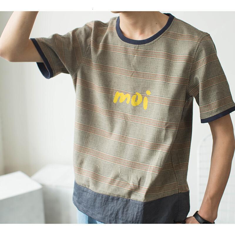 |moimoimoiT恤条纹格子