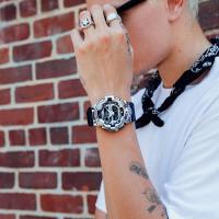 卡西欧(CASIO)GSHOCK男士不锈钢防水耐用运动石英手表银色潮流休闲材质