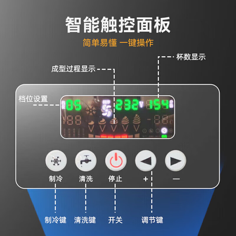 麦大厨 冰淇淋机商用 升级款 220V/2200W 三头立式冰淇淋机 MDC-SCD2-BQL-2200
