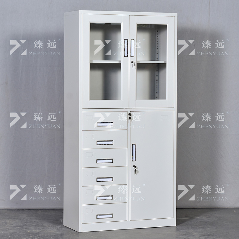 臻远ZY5011009钢制矮柜抽屉柜多抽资料柜储物收纳柜 偏六斗器械柜高清大图