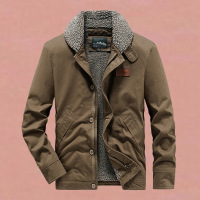 JPDUN吉普盾冬季男棉袄外套加绒厚款棉衣欧美休闲夹克棉服 3XL 咖啡6801雨林