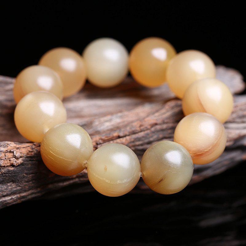 西藏天然羊角圆珠手串手链男女款 18mm20mm羊角圆珠手链 送礼佳品送女