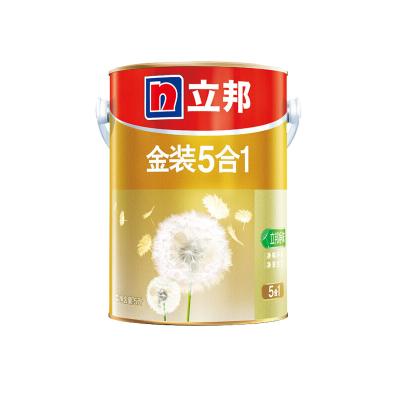 立邦漆 内墙乳胶漆油漆涂料墙面漆白漆白色5kg/桶 五合一 5L