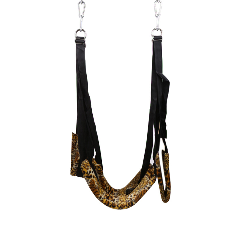 桃色缘 引体向上可调钢管夫妻刺激情爱上秋千 sm情趣用品男女用器具私密激情游戏另 带挂钩黄豹纹秋千(不带钢管无悬挂圆环)