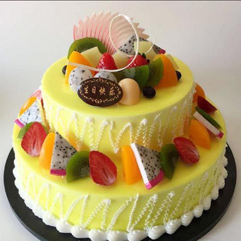 新款新鲜水果巧克力双层生日蛋糕全国同城配送女友网红两层蛋糕