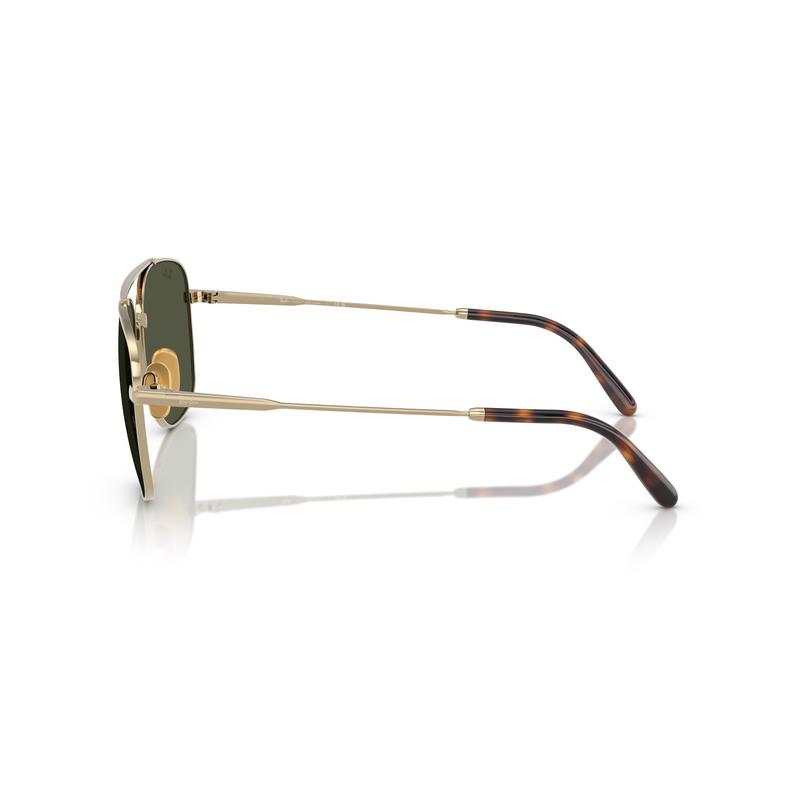 RayBan男士轻盈钛合金太阳镜复古方形设计棕色渐变偏光镜片高清大图