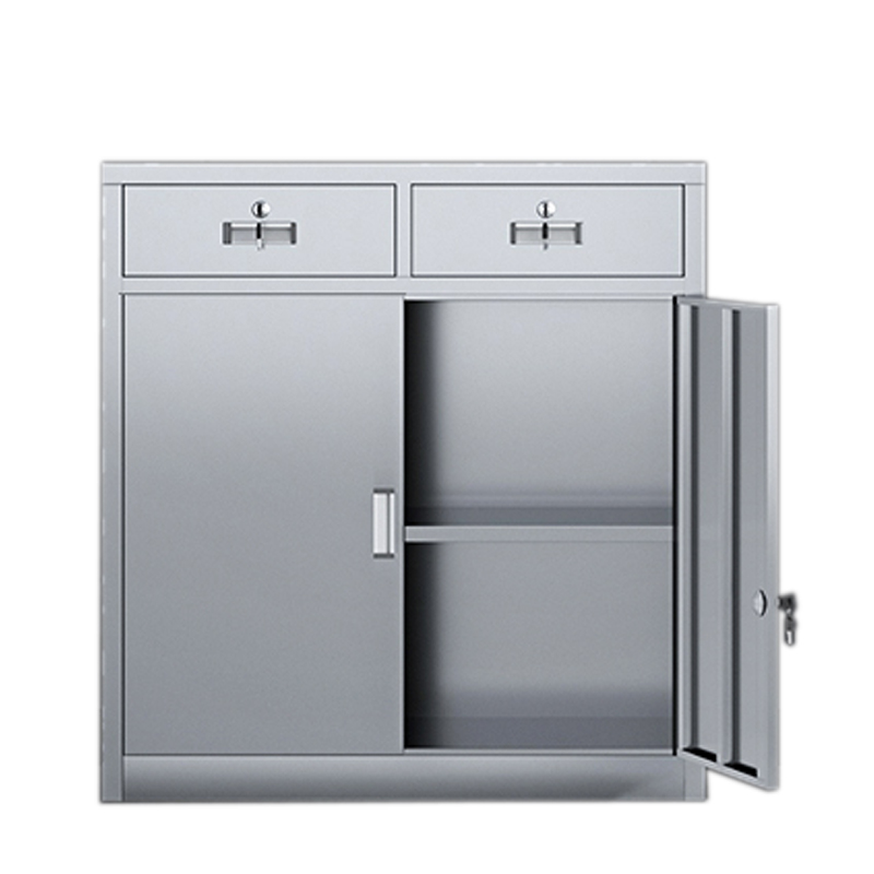 风雷缘室文件柜不锈钢柜子储物柜资料柜档案柜带锁文件柜201二斗下节高清大图