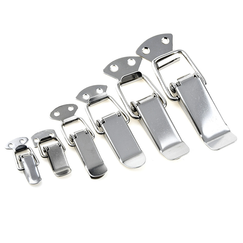 304不锈钢弹簧搭扣鸭嘴锁扣卡扣箱包工具箱扣重型扁嘴拉扣字夹具