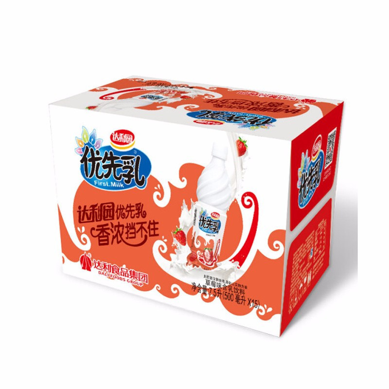 Zs-达利园优先乳500ml果味饮料香甜可口乳饮 办公室休闲饮品 水蜜桃味500*15瓶整箱装