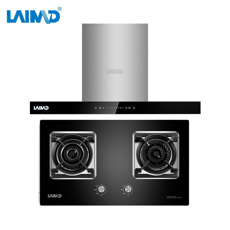 德国莱梅德(LAIMD)CXW-9013+B08油烟机燃气灶套装 触控式烟机灶具套餐18立方大吸力 直炫火玻璃灶具天然气