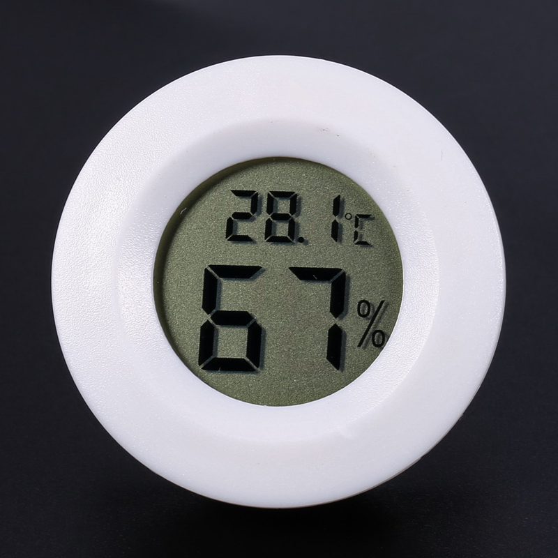 高精度宠物箱温度计爬虫保温箱嵌入式温湿度计车载迷你冰箱温度计 三维工匠 黑色长方形款高清大图