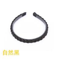 日常小饰品麻花辩头箍洗脸发箍日韩假发辫子发饰发卡头发防滑带齿 自然黑不带刘海