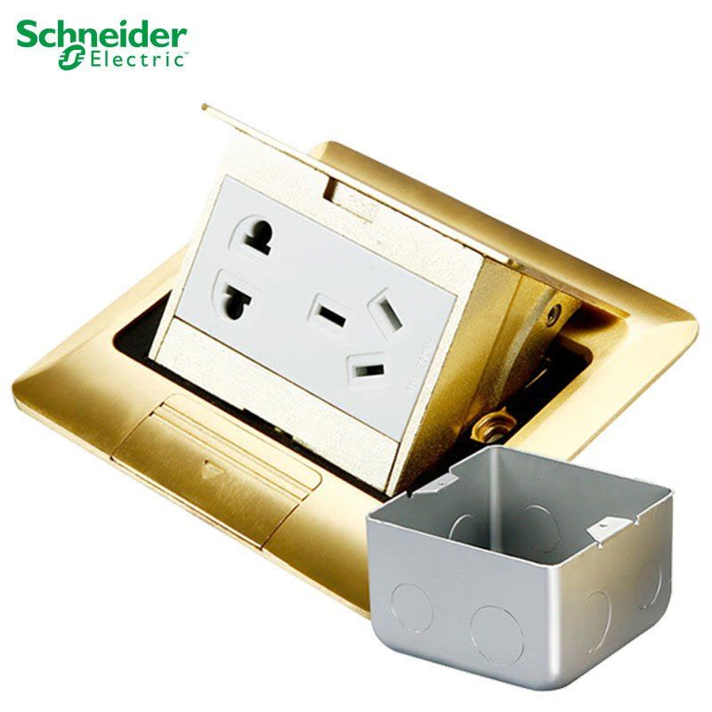 施耐德电气 地插 弹出阻尼式地面插座 五孔插座 全铜质防水阻尼式 电脑五孔地插 隐藏式地板地面插座 电话网络 铜质 阻尼图片