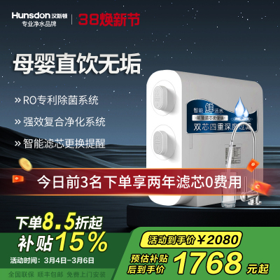 汉斯顿RO反渗透净水器D3