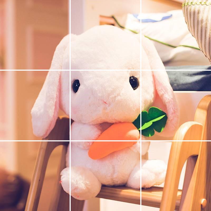 小兔子少女心生日女生公仔垂耳兔毛绒新款玩具布娃娃玩偶可爱 白色抱垂耳兔 75厘米高清大图