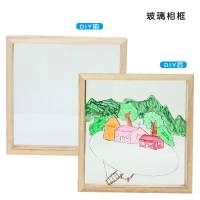 超轻粘土相框 创意自制手工制作DIY木质立体画框 雪花泥超轻粘土相框材料 长方形特大号