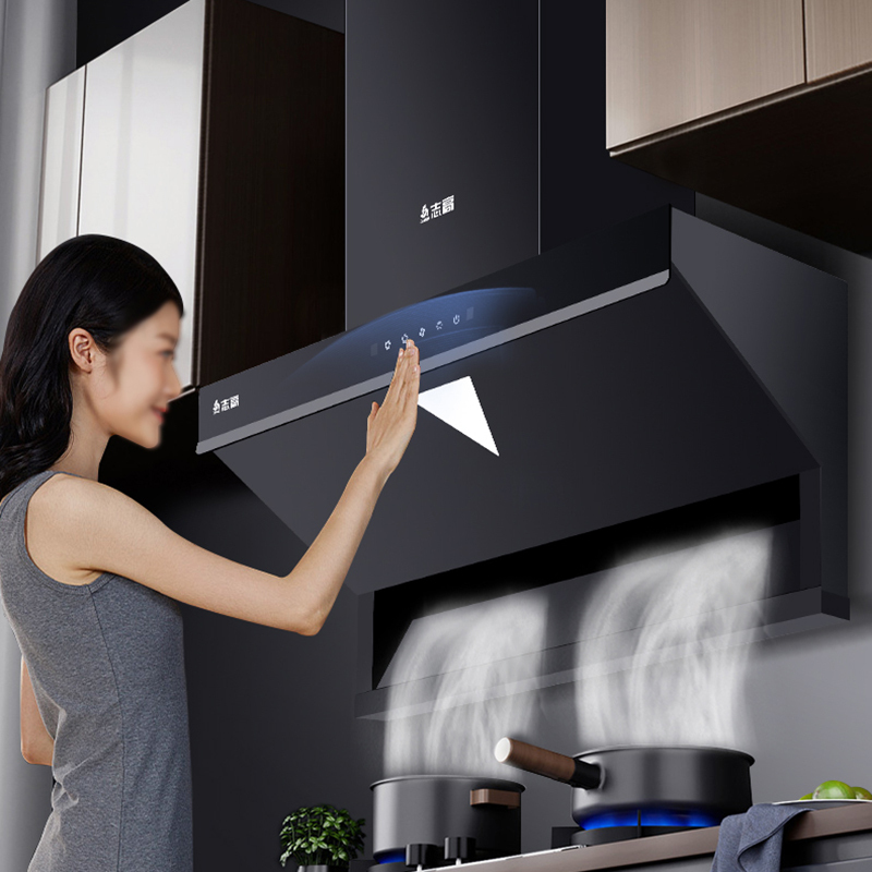 X志高(CHIGO)油烟机近吸式F807家用自动清洗增压体感控制顶侧双吸风口高清大图