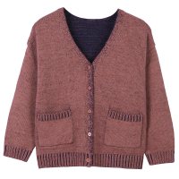 【官方正品】恒源祥男童毛衣中大童开衫秋装2019新款儿童线衣V领混纺纯色上衣F