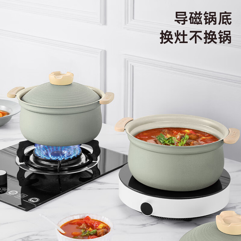 炊大皇(COOKER KING)HY22AQL 禾悦22cm汤锅 不粘锅 熬粥炖肉煲汤煮面锅 电磁炉通用高清大图