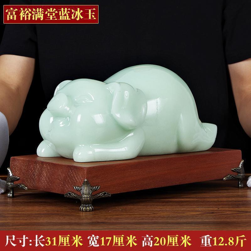 美帮汇玉石生肖猪大号摆件家居酒柜收银台装饰品工艺品高清大图