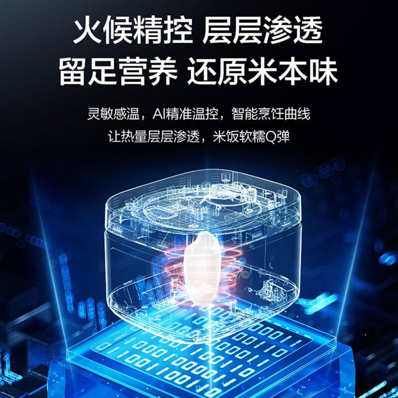 海尔(Haier)电饭煲食品级大彩屏聚能4L大容量超长预约3-6人时尚多功能HRC-C140ADZ高清大图
