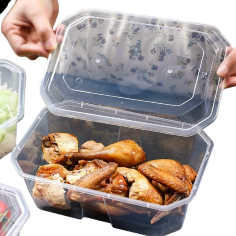 芳草地 3G3331*2 长方形一次性饭盒1200ML 10套/包 (单位:包)高清大图