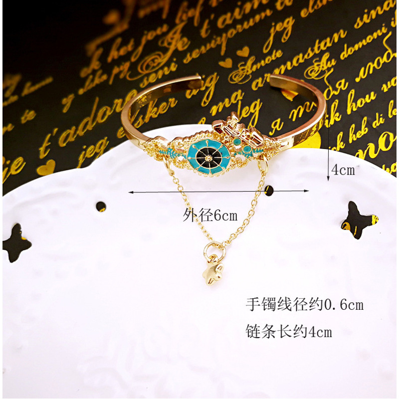 日系复古软妹潮动漫火车夸张开口手镯女士手环QDDM1162送女朋友七夕情人节礼物