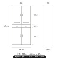 绵冠文件柜办公柜钢制铁皮柜资料柜档案柜储物柜 中二斗文件柜