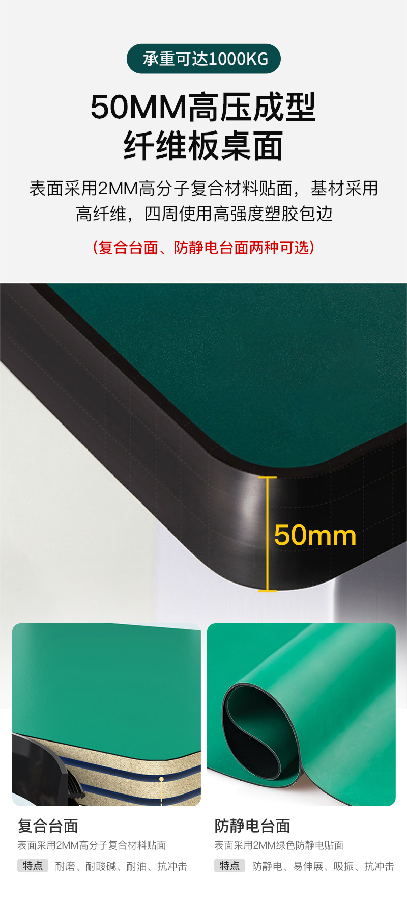 尔迈 重型钳工工作台防静电操作台工厂车间多功能维修工具台 1.8米 C款高清大图
