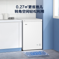 海尔(Haier)100升家用卧式冰柜冷柜小冰箱 减霜80% 断电保护 一级能效 3D逆循环速冷BC/BD-100GHD