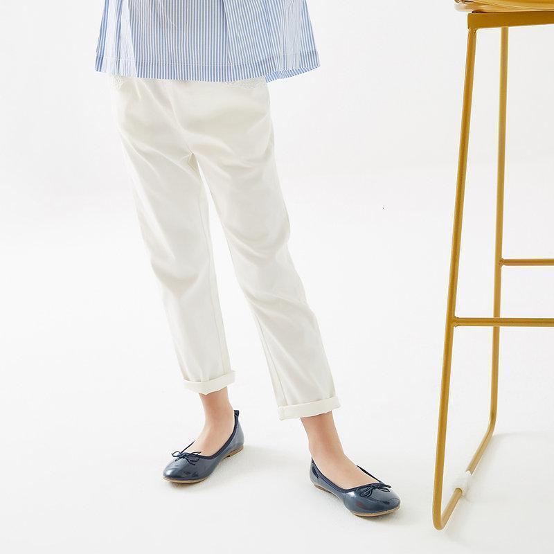 [2件2折价:19]米喜迪mecity童装夏装新款女童袋口花边装饰梭织长裤