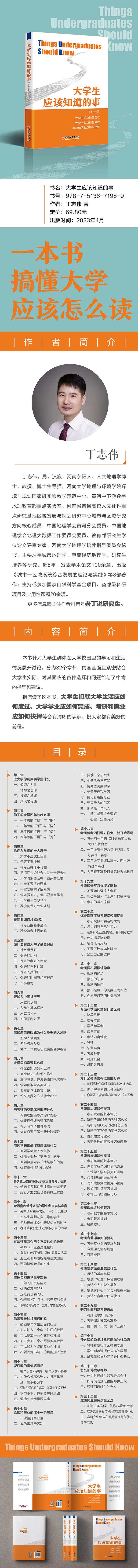 [粉象优品]2023新书大学生应该知道的事 丁志伟 一本书搞懂大学应该怎么读 大学校园学习生活未来规划参考书 高中毕业
