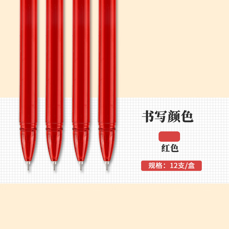 晨光(M&G)优品拔盖中性笔AGPA1701红0.5高清大图