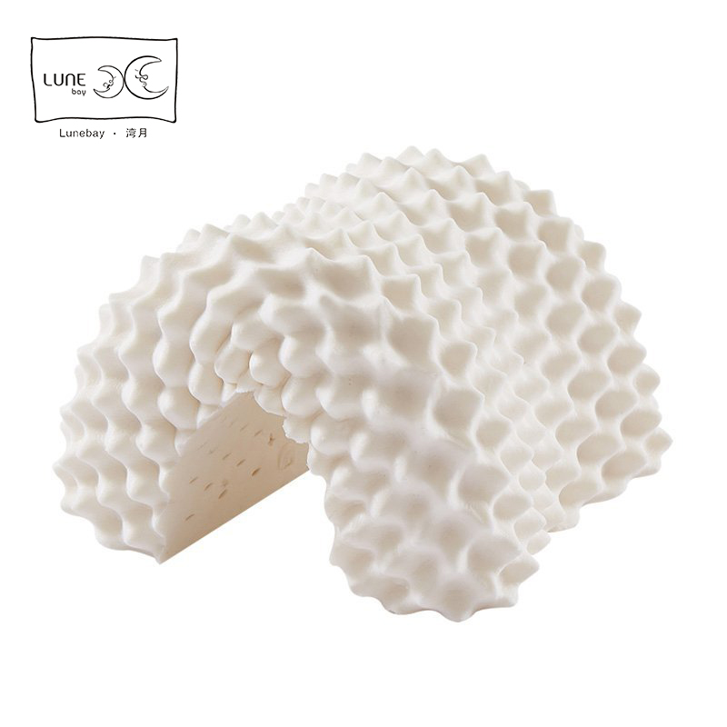 湾月(LUNEBAY)枕芯 泰国天然进口乳胶枕头 按摩颈椎橡胶护颈枕乳胶枕 夏季透气高低双面多功能男女单人 61*37高清大图