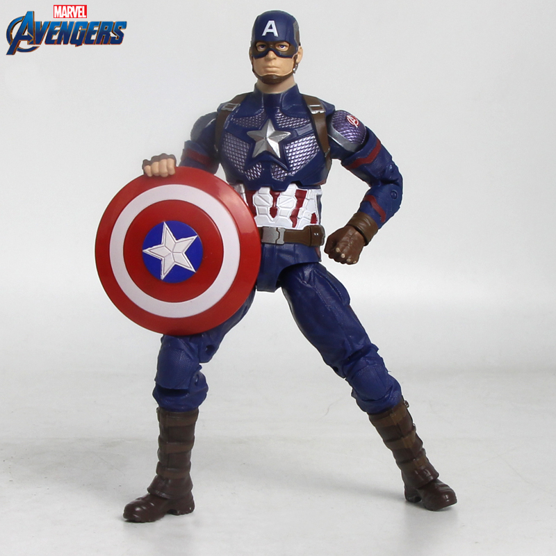 中动漫威正版复仇者联盟4公仔人偶美国队长2手办模型摆件玩具玩偶