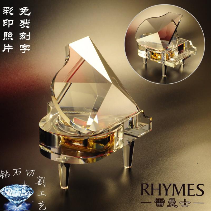 雷曼士水晶钢琴八音盒音乐盒女生生日创意情人节礼品男生定制 三维