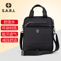 S.A.R.L瑞士单肩包挎包男斜跨韩版单肩商务个性男式青年背包轻便公电脑包休闲潮流 黑色