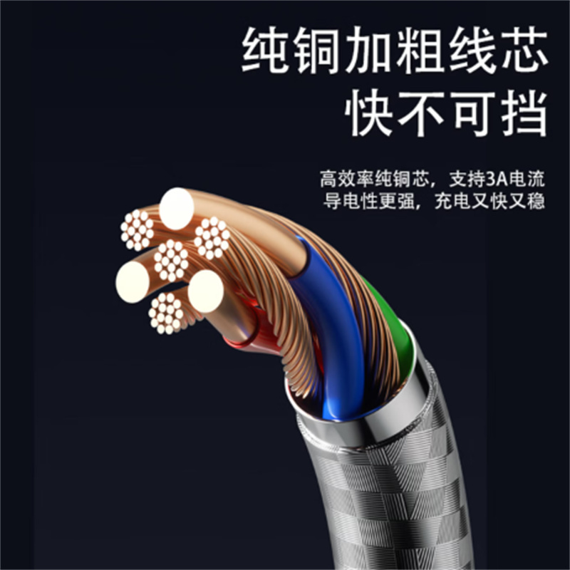 沃品(WOPOW)LC028 数据线二拖二 通用型PD65W 快充充电线小巧便携适用于苹果华为小米三星安卓高清大图