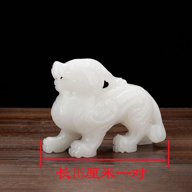 美帮汇玉石貔貅摆件白玉工艺品 玄关客厅装饰品摆设乔迁开业送礼高清大图